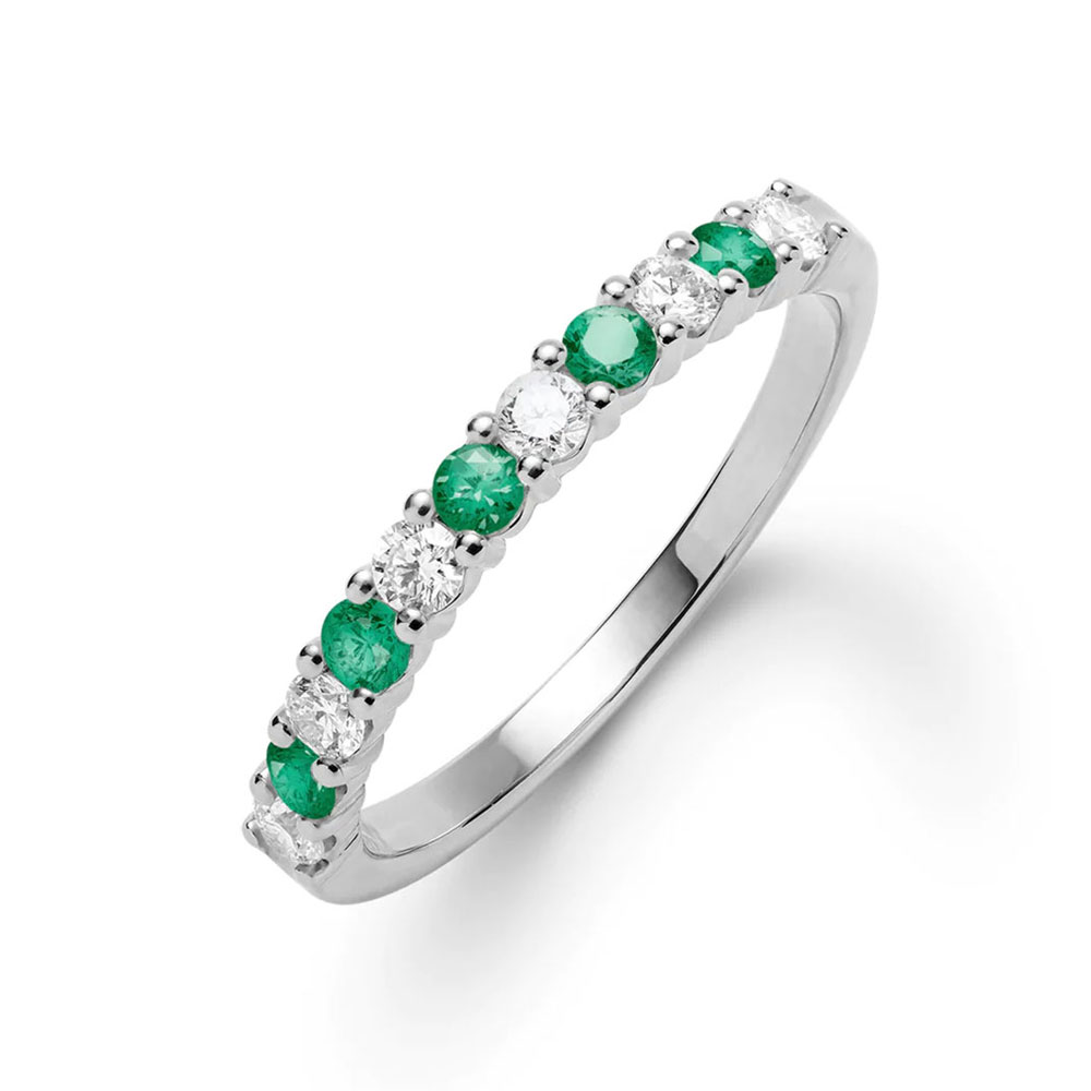Diamond And Emerald Stackable Ring Temple & Grace NZ