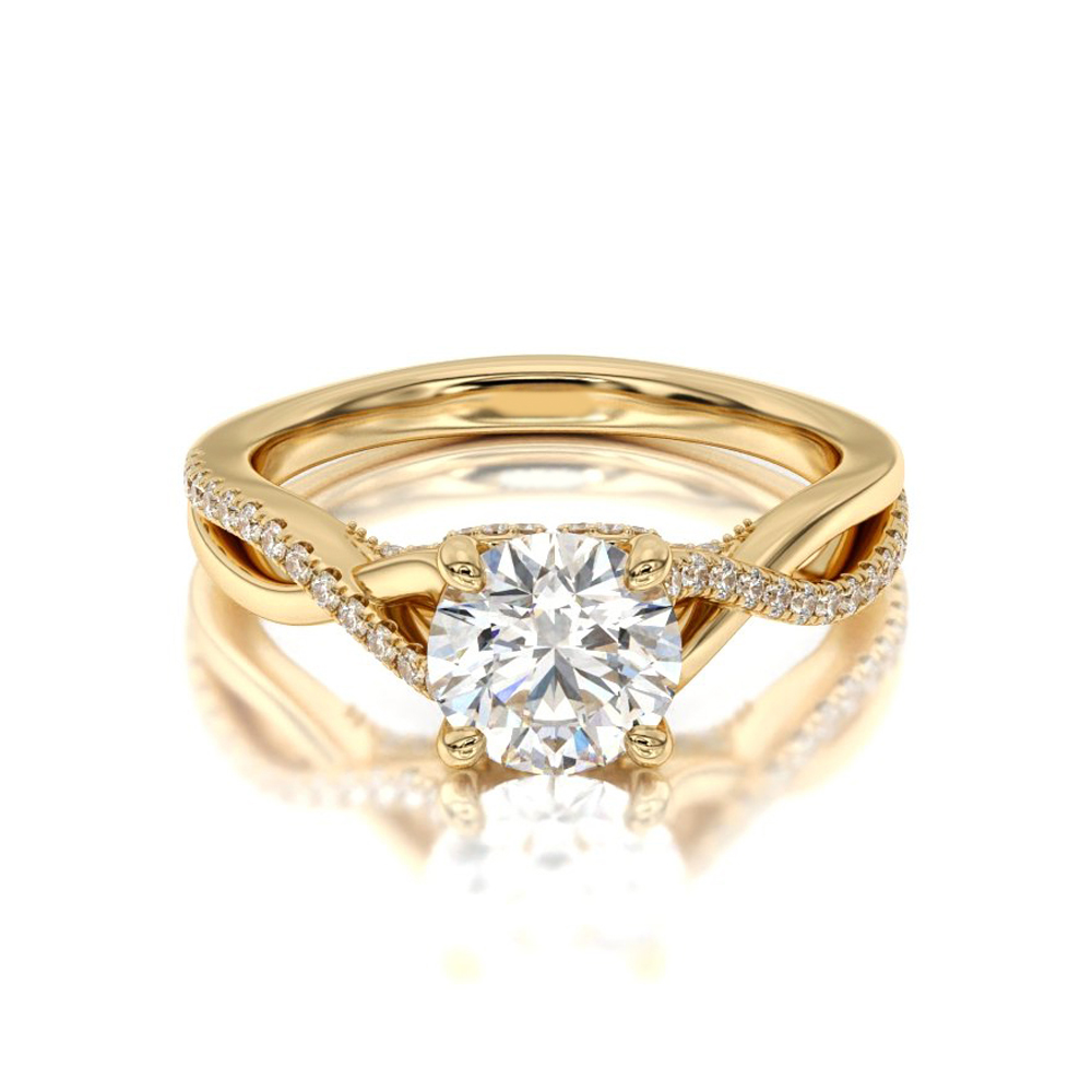 Classy Twisted Lab Diamond Engagement Ring Temple & Grace NZ