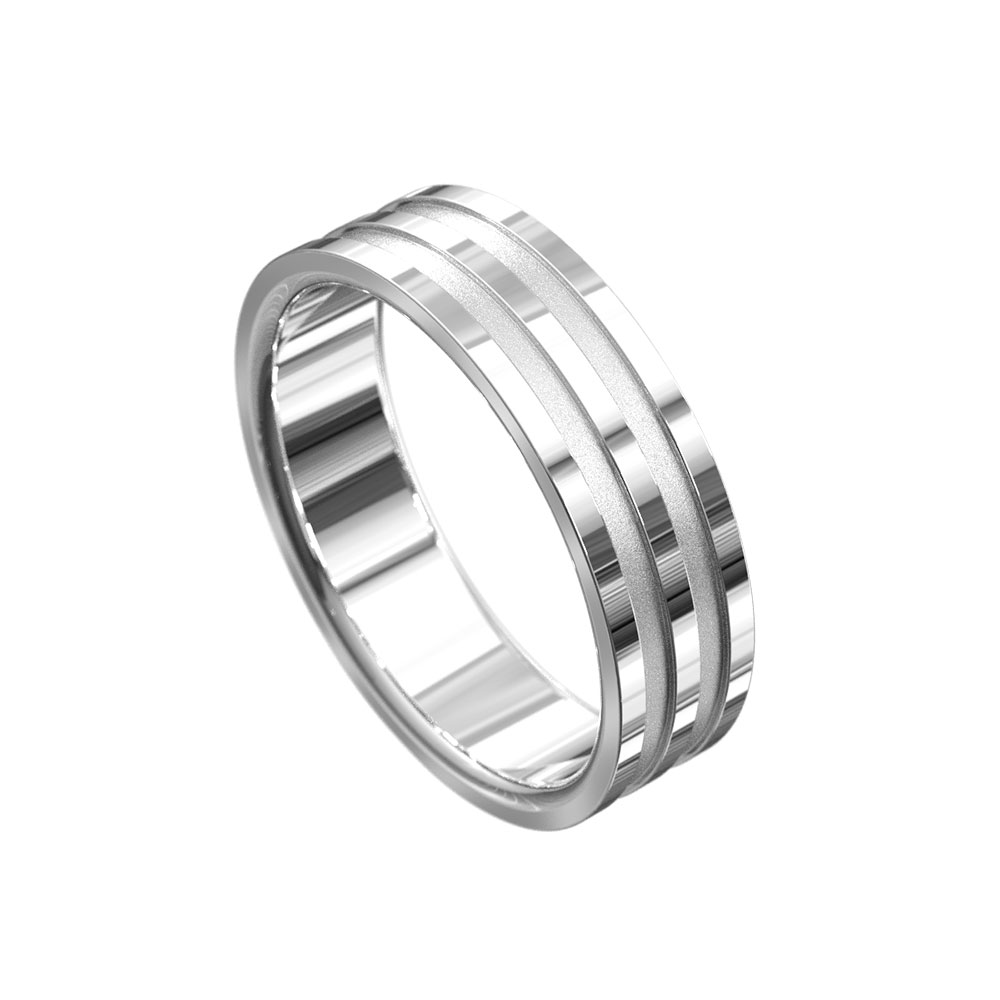 7mm White Gold Mens Wedding Band Temple & Grace NZ