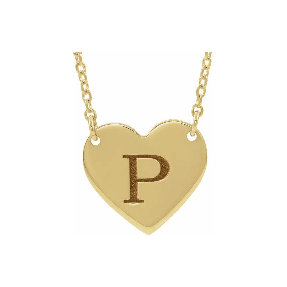Engraved gold heart necklace | Temple & Grace NZ