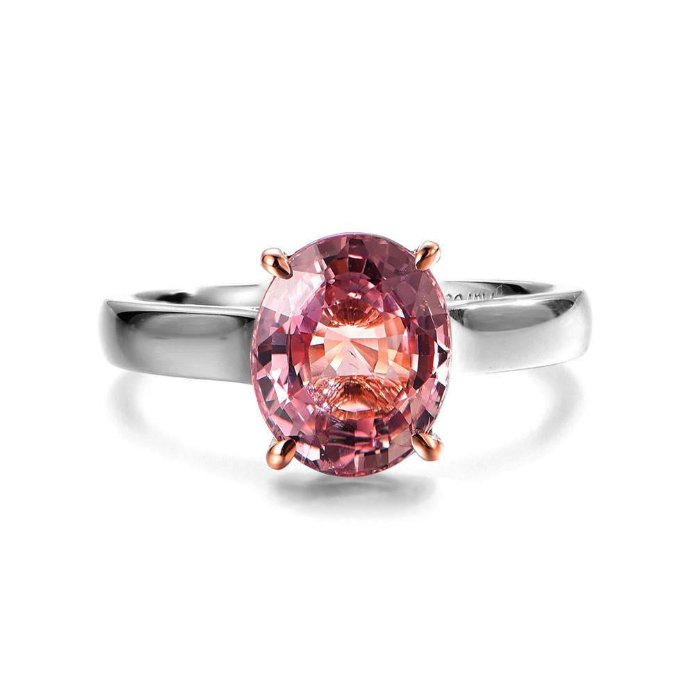 Oval Peach Sapphire Ring