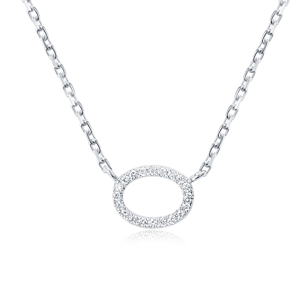 Oval Diamond Necklace Temple & Grace NZ