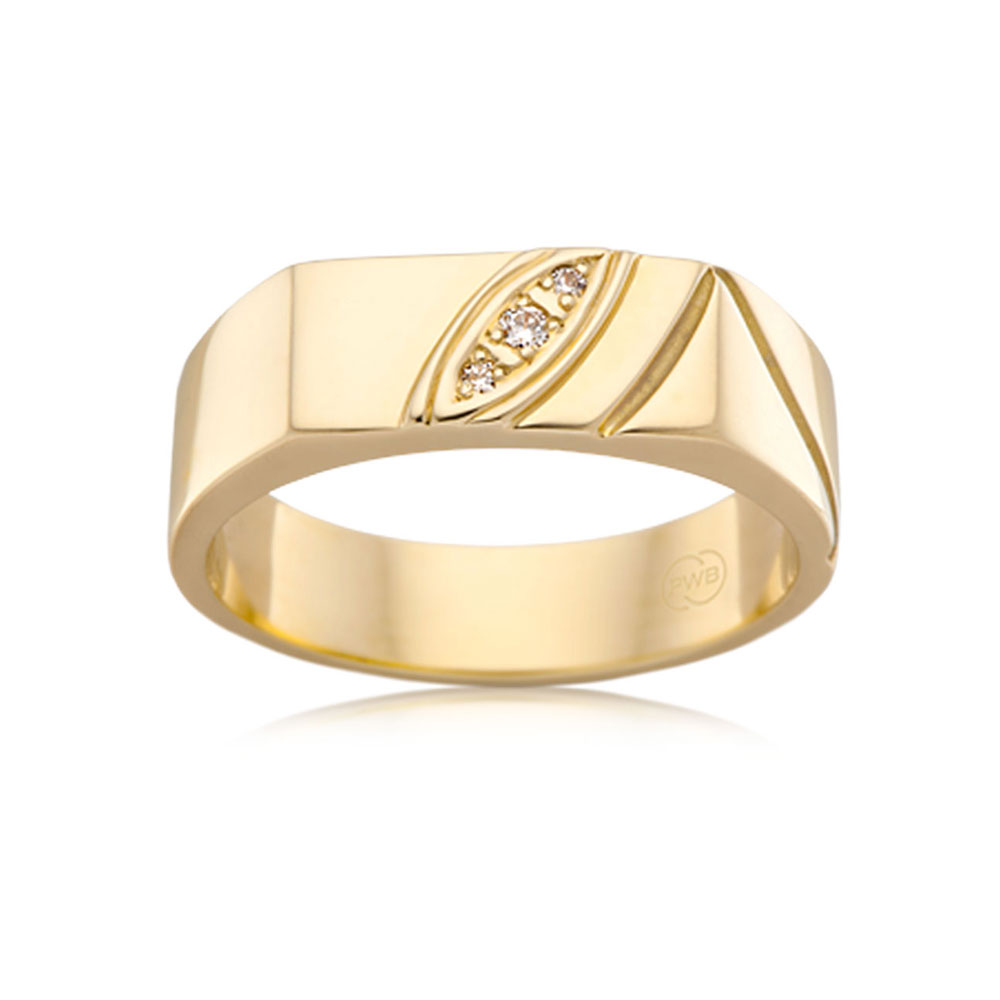 Marquise Patterned Rectangle Signet Ring