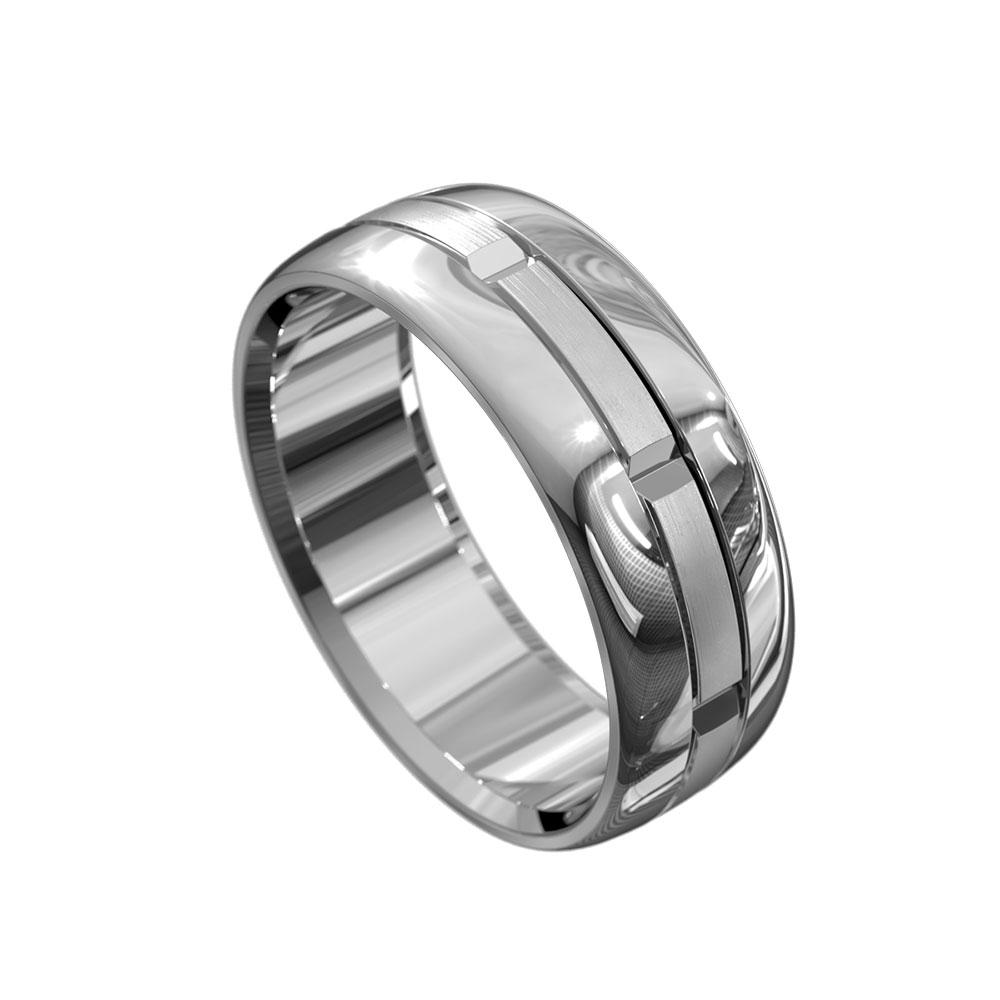 Grooved wedding ring 5068
