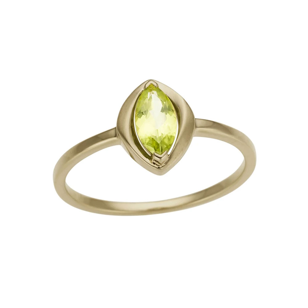Fan Design Marquise Peridot Wrap Ring main image 0