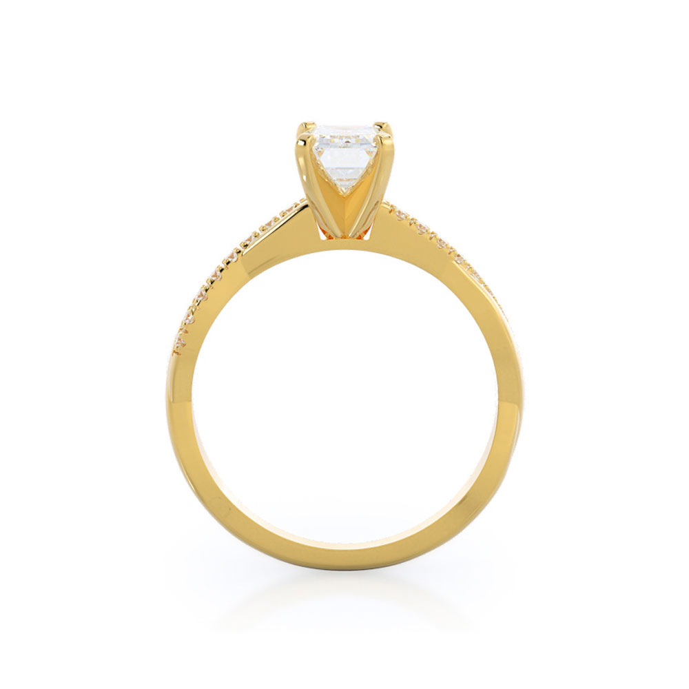 Emerald Twisted Lab Diamond Engagement Ring Temple & Grace NZ