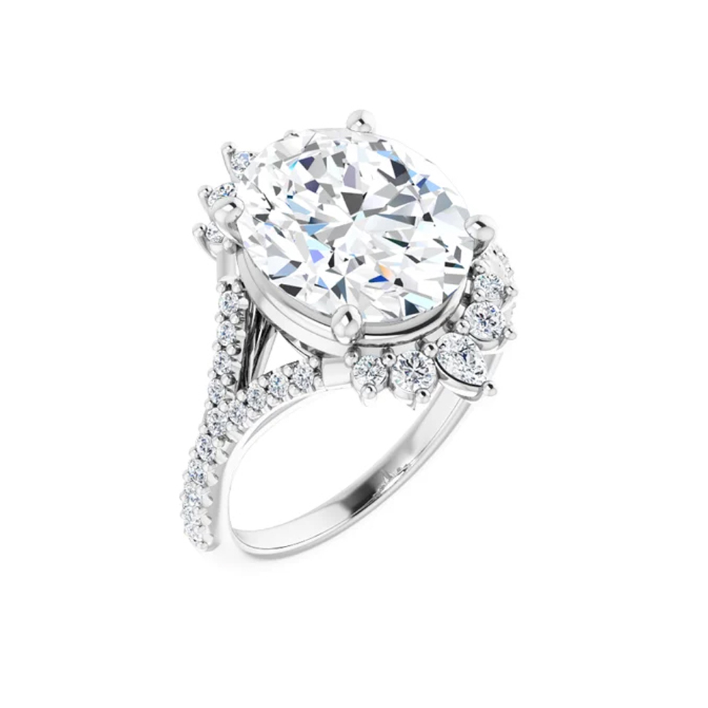 Unique oval engagement ring Temple & Grace NZ