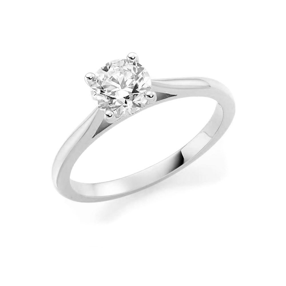 Round brilliant cut engagement ring in a four claw setting | Temple ...