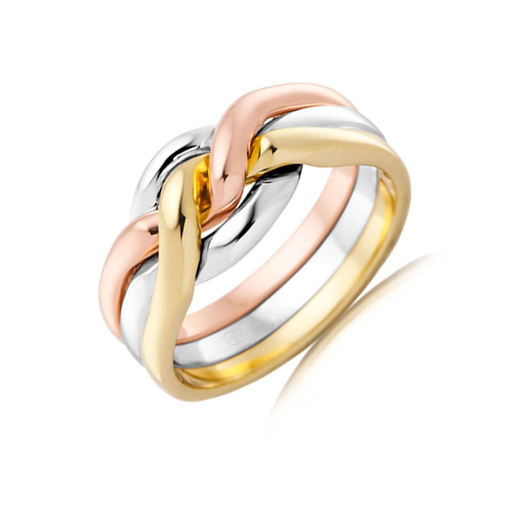 Three Tone Gold Wedding Ring