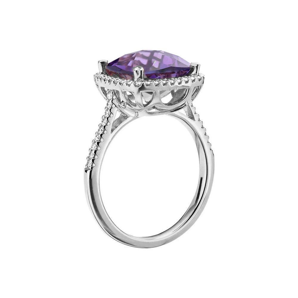 Amethyst Diamond ring