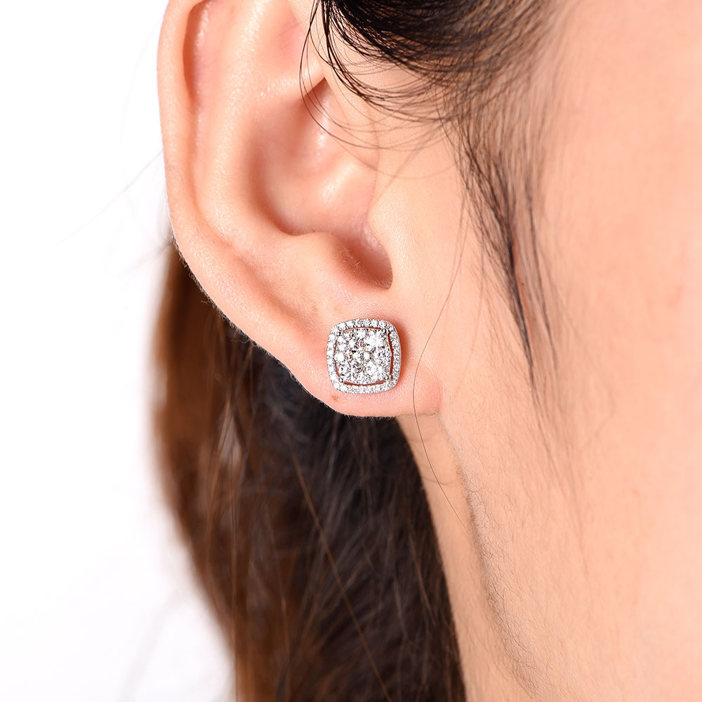 Cushion Cluster Studs
