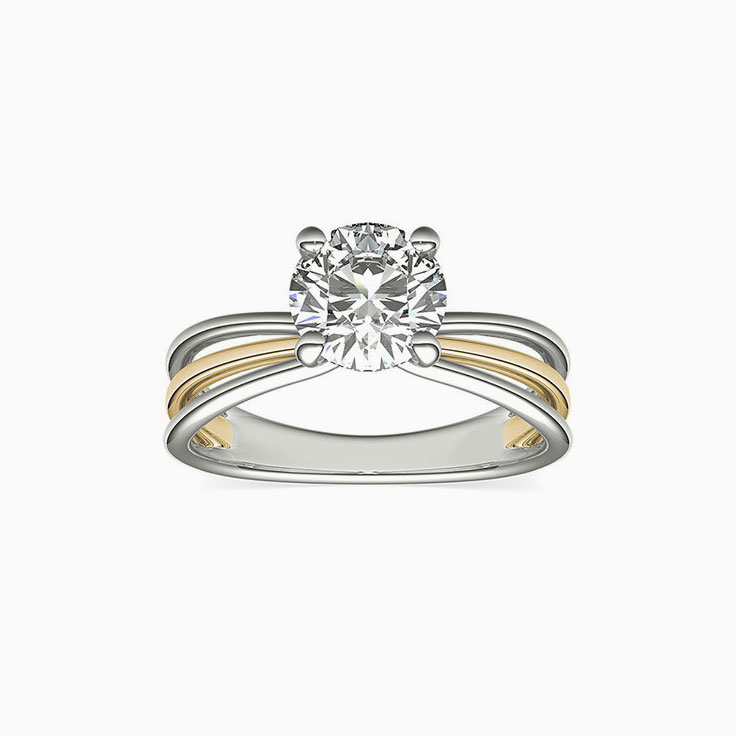 Criss Cross Solitaire Diamond Engagement Ring