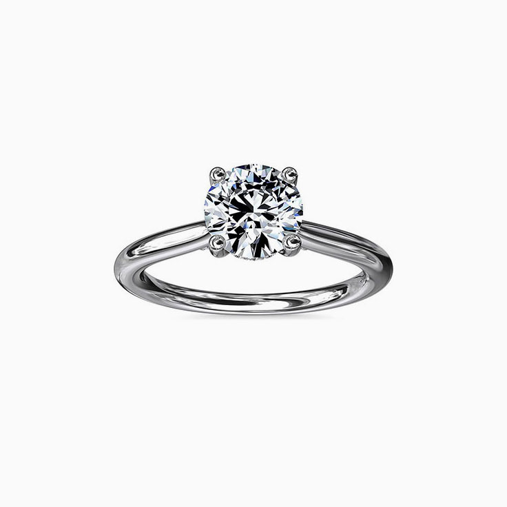 Hidden Halo And Solitaire Diamond Engagement Band