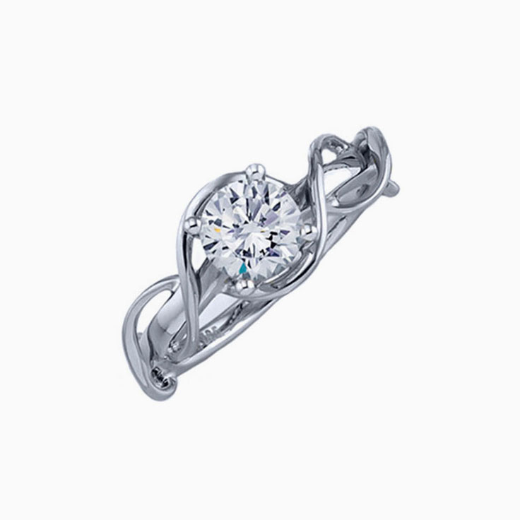 Infinity Solitaire Engagement White Gold Ring