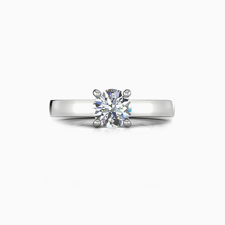 Classic Solitaire Engagement White Gold Band