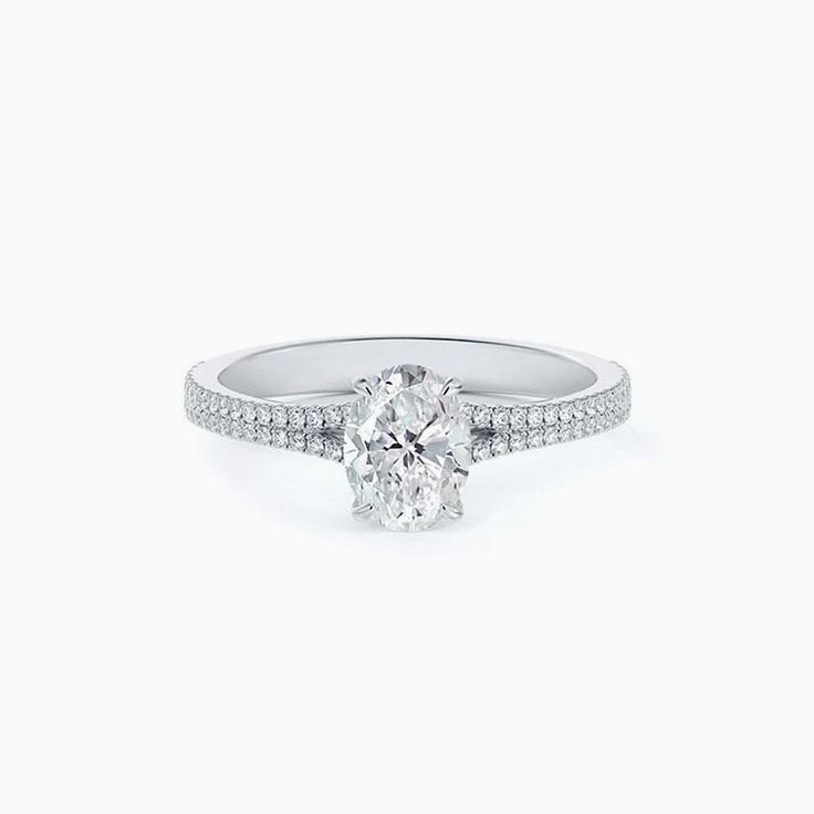 Oval Solitaire Engagement Eternity Ring