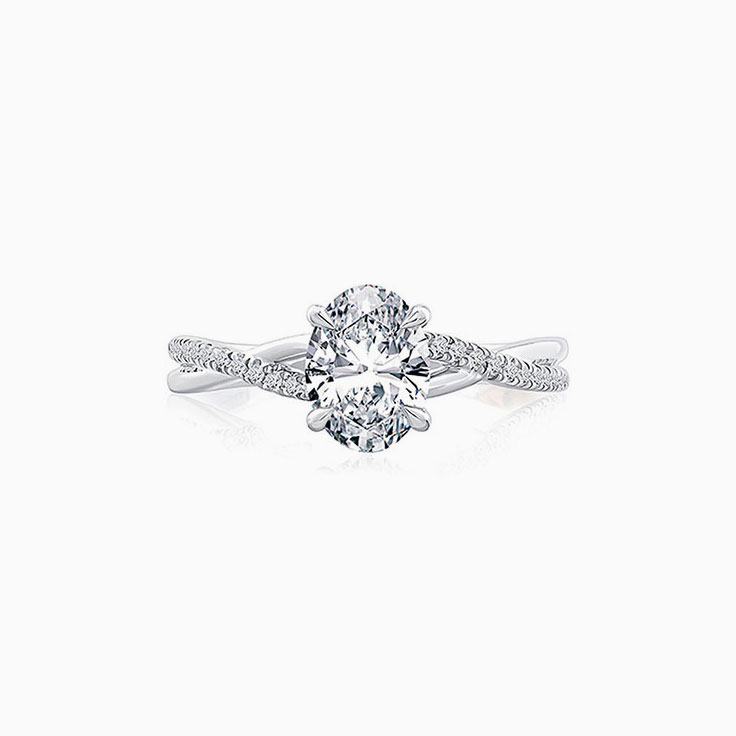 Brilliant Oval Engagement Infinity Ring