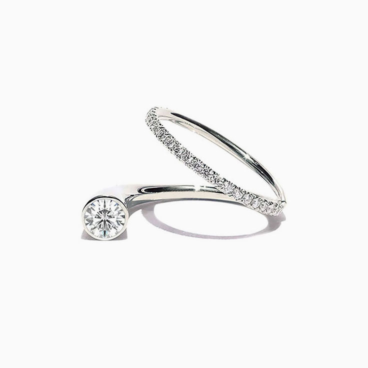 Brilliant Round Diamond Engagement Pave Ring