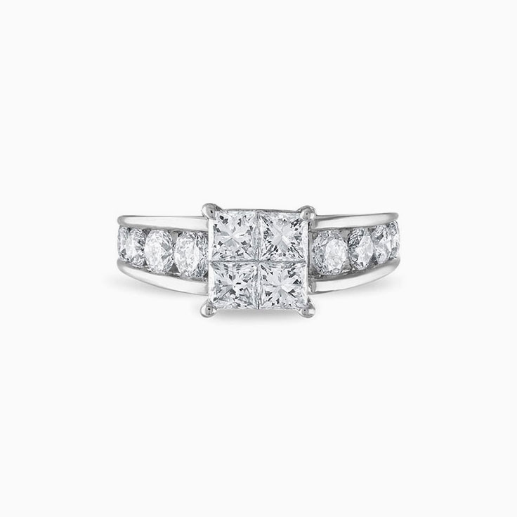 Classic Diamond Engagement Channel Ring