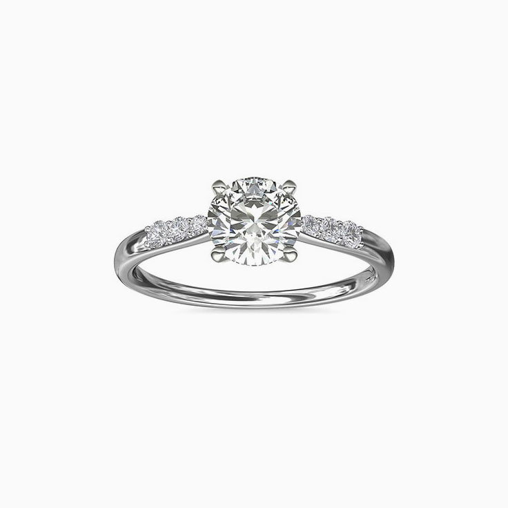 Brilliant Round Graduated Diamond Engagement Ring