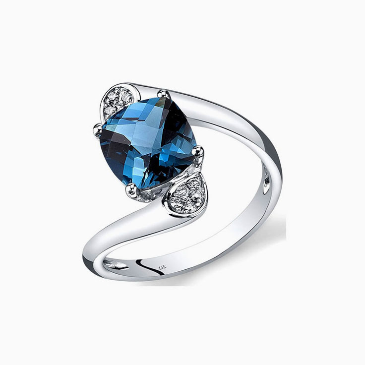 Cushion Cut London Blue Topaz ring