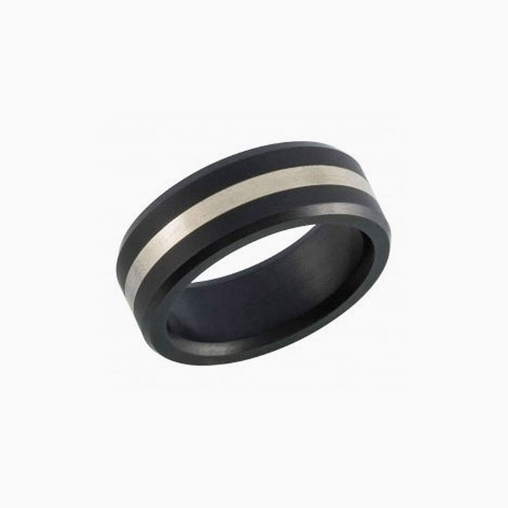 Matte Elysium Ring With Silver Inlay