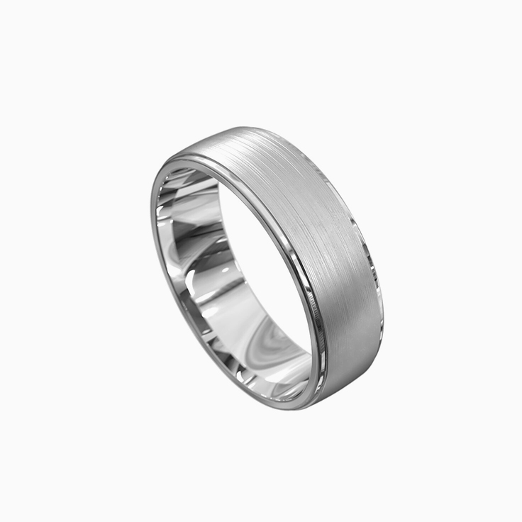 Classic Mens Ring with Brushed Centre