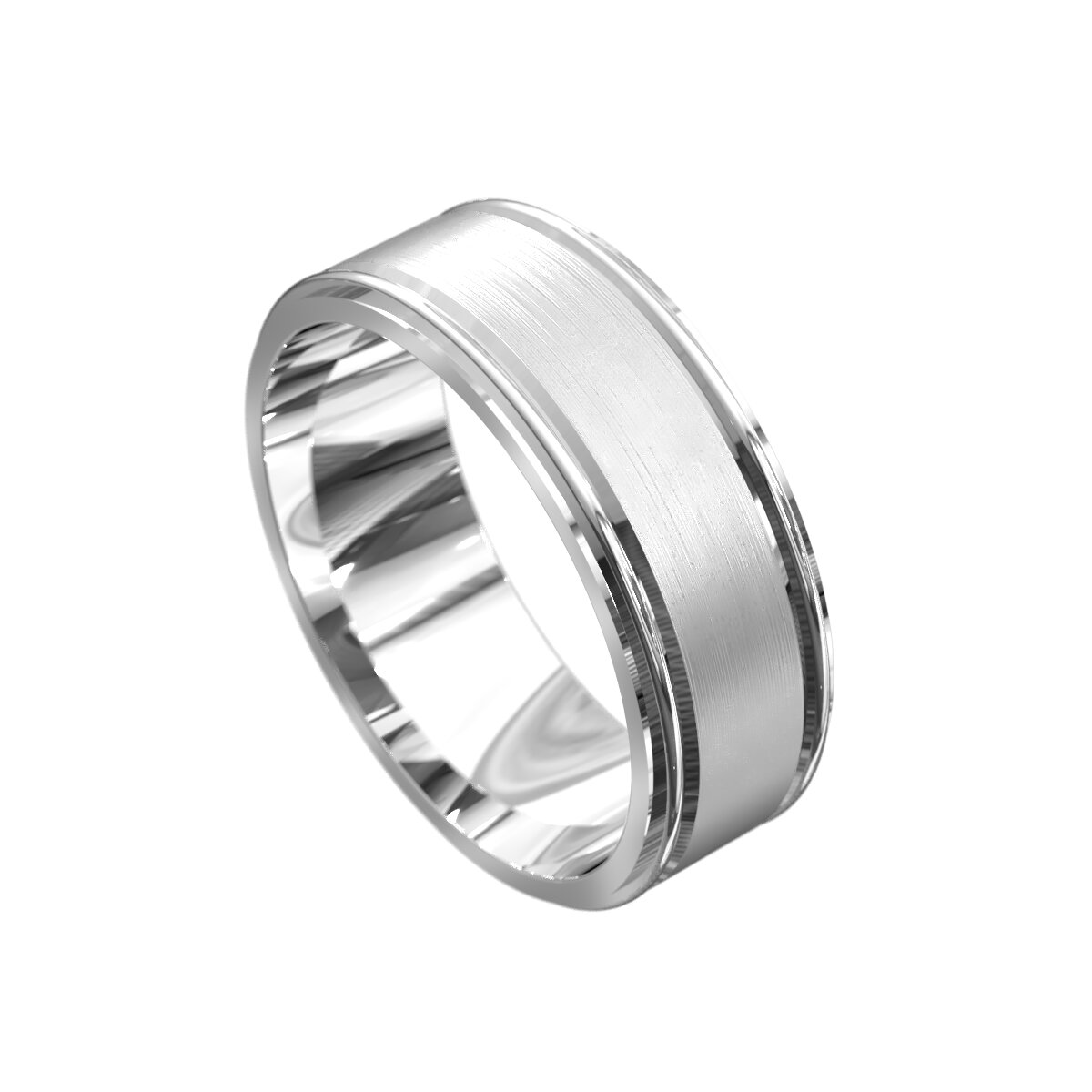Grooved Dual Tone Mens Band