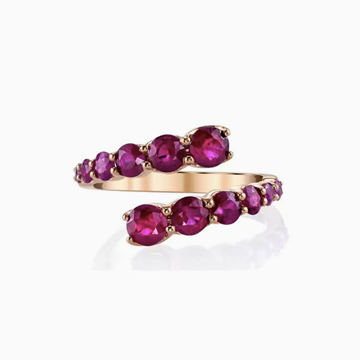 Double Row Ruby Ring