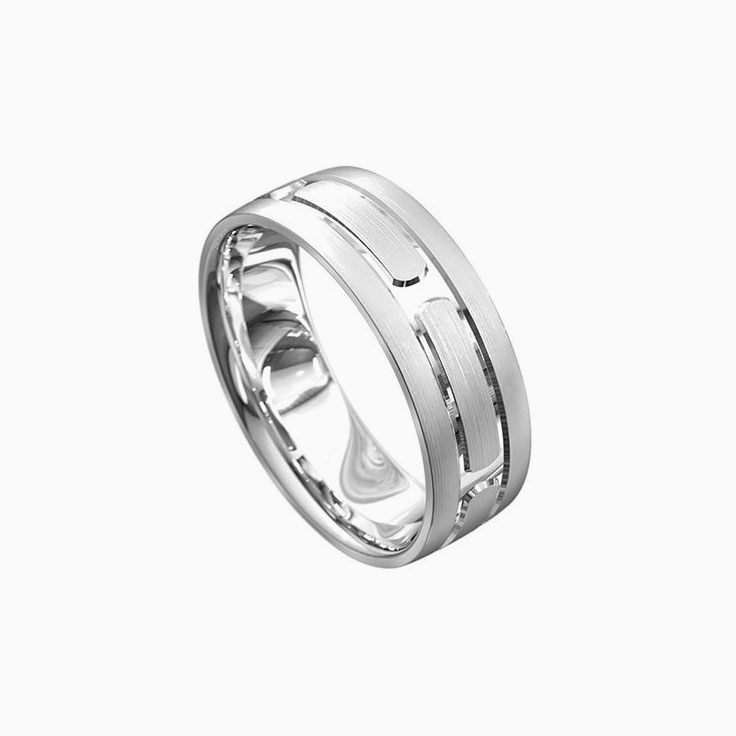 Patterned Mens Band With Brushed Edges