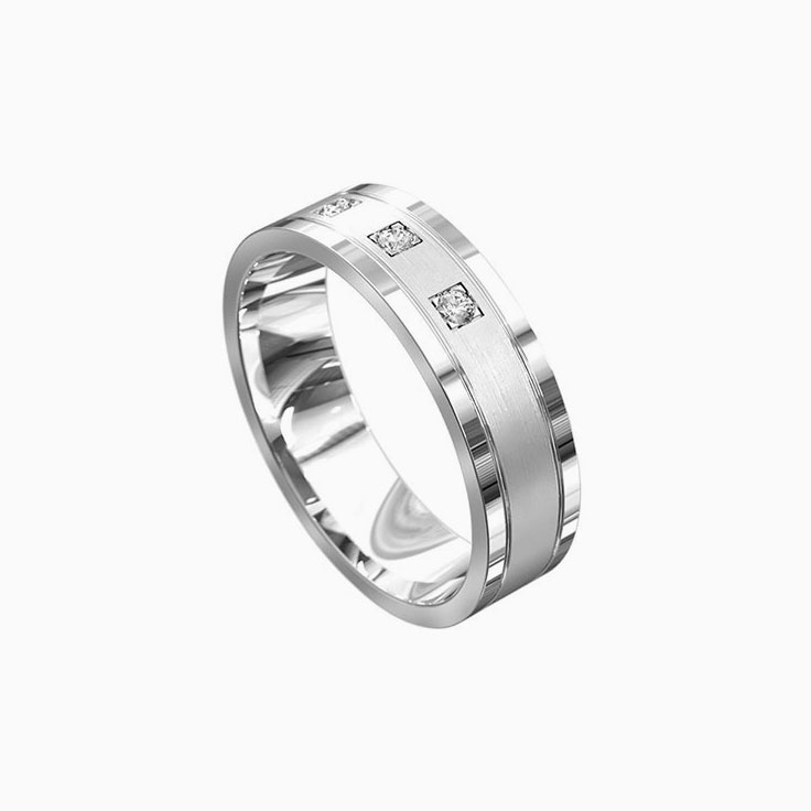 Round Diamond Mens Ring