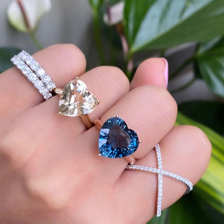 London Blue Topaz Heart Shaped Cocktail Ring