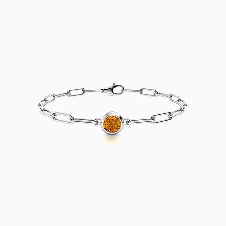 Bezel Set Citrine Bracelet
