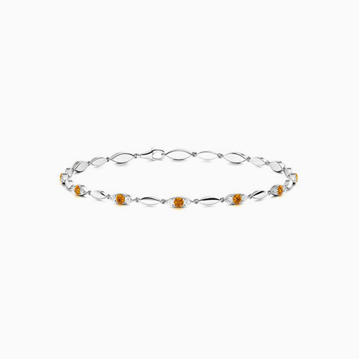 Citrine And Diamond Bracelet