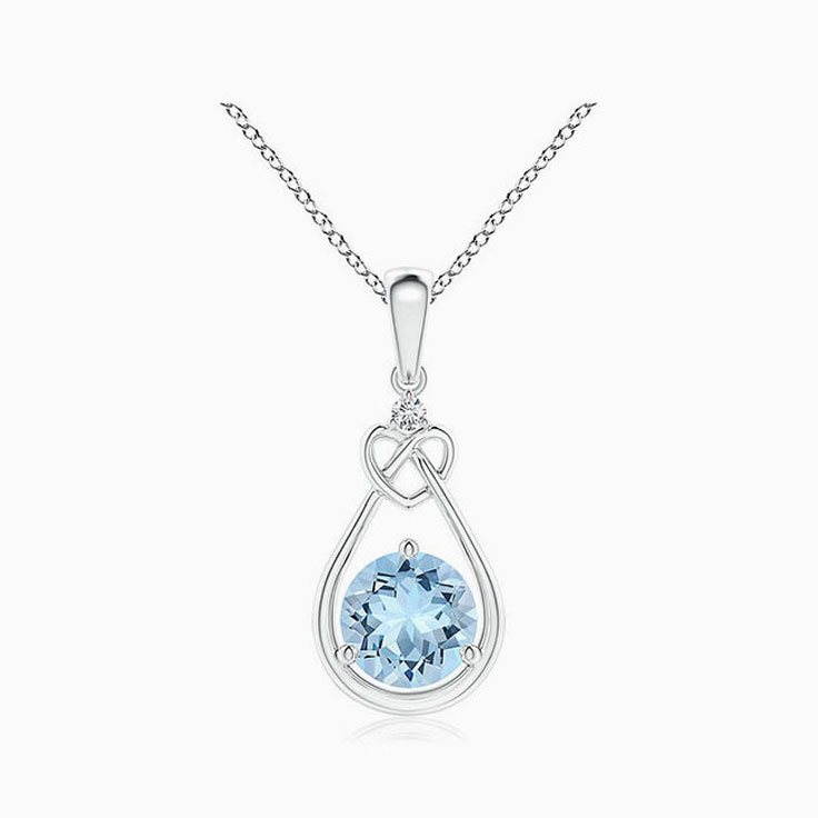 Drop Set Aquamarine Pendant