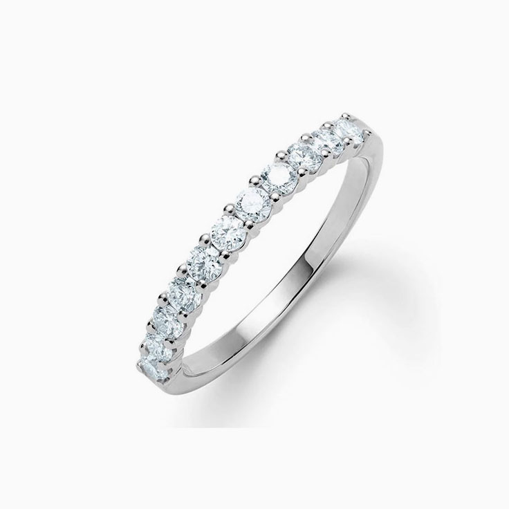 Half Eternity Aquamarine Stackable Ring