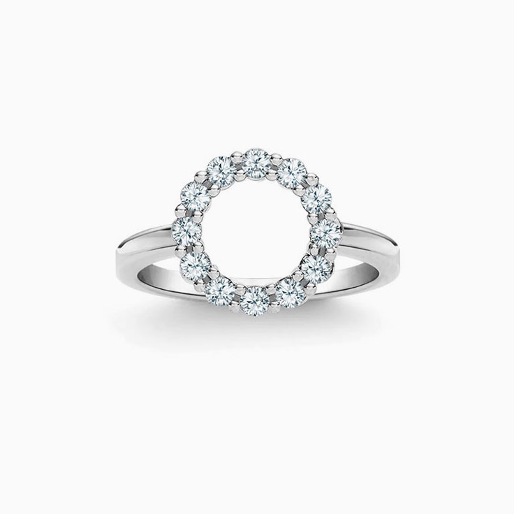 Open Circle Aquamarine Ring
