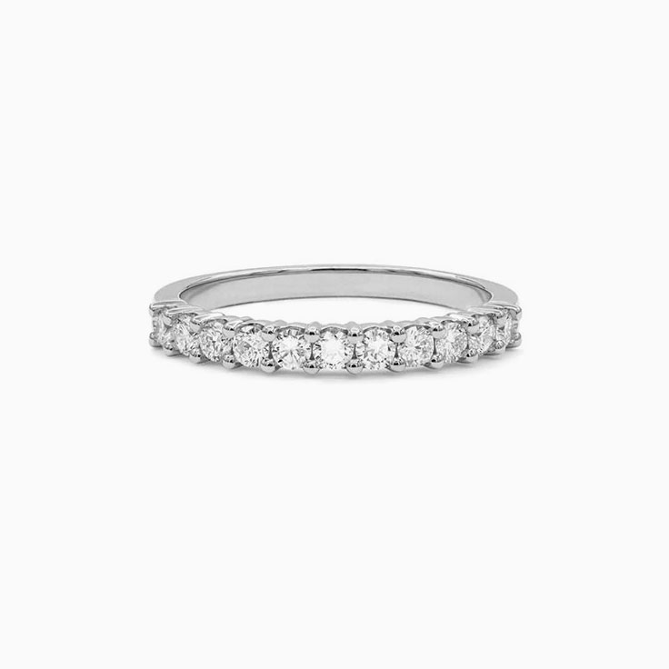 Half Eternity White Topaz Stackable Ring