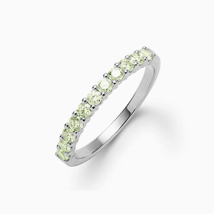 Half Eternity Peridot Stackable Ring