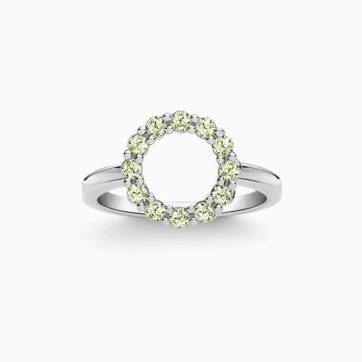 Open Circle Peridot Ring