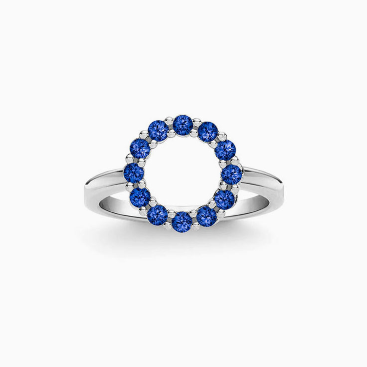 Open Circle Sapphire Ring
