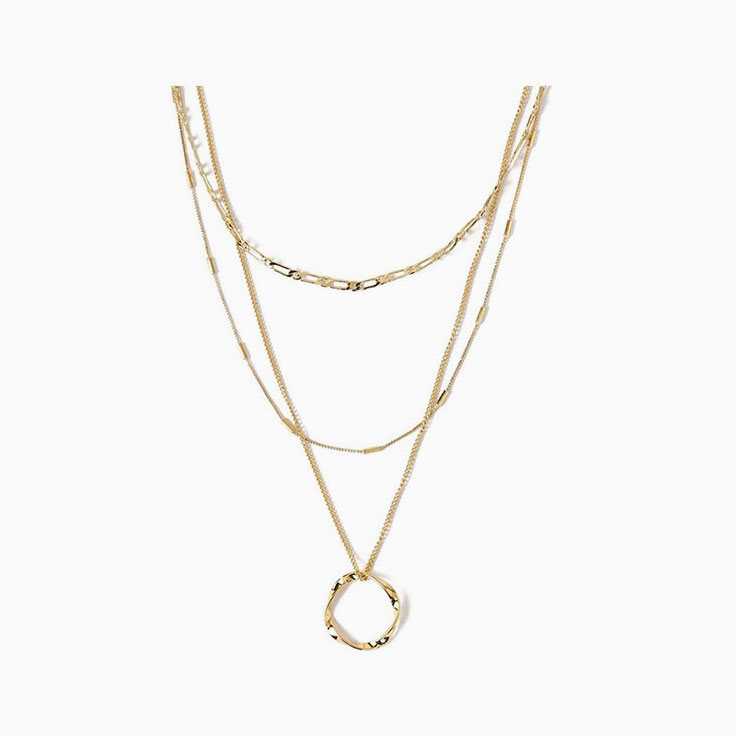 Twisted Ring Layered Necklace