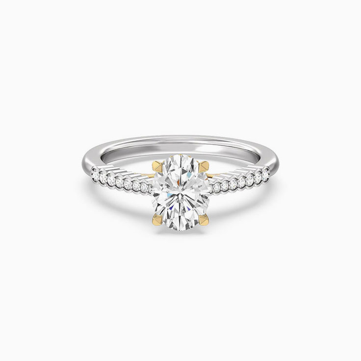 Cathedral Oval Lab Diamond Engagement Ring