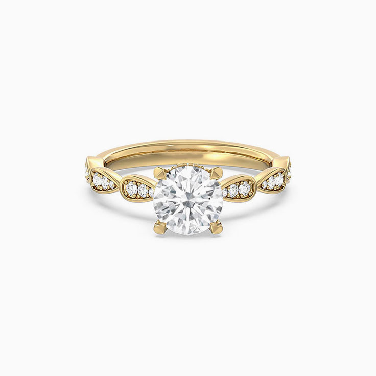 Lab Diamond sepal Engagement Ring