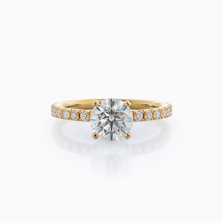 Classic Claw Set Round Lab Diamond Engagement Ring