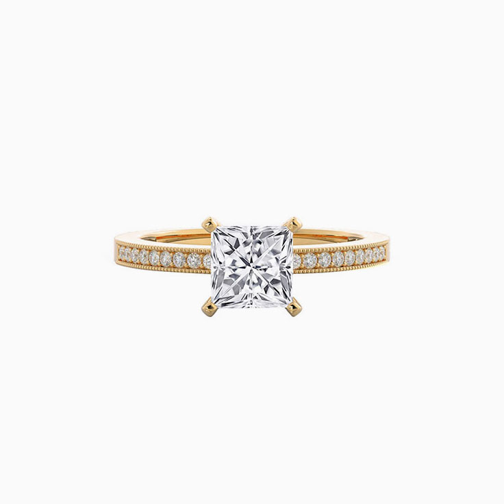 Womens Lab Grown Princess Cut Diamond Engagement Ring