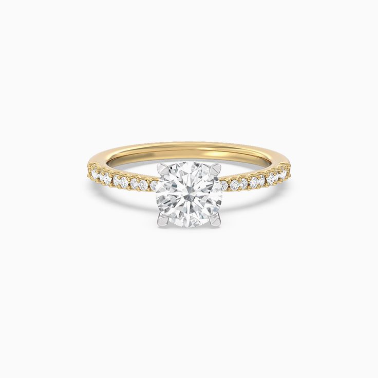 Lab Grown Floral Round Diamond Engagement Ring