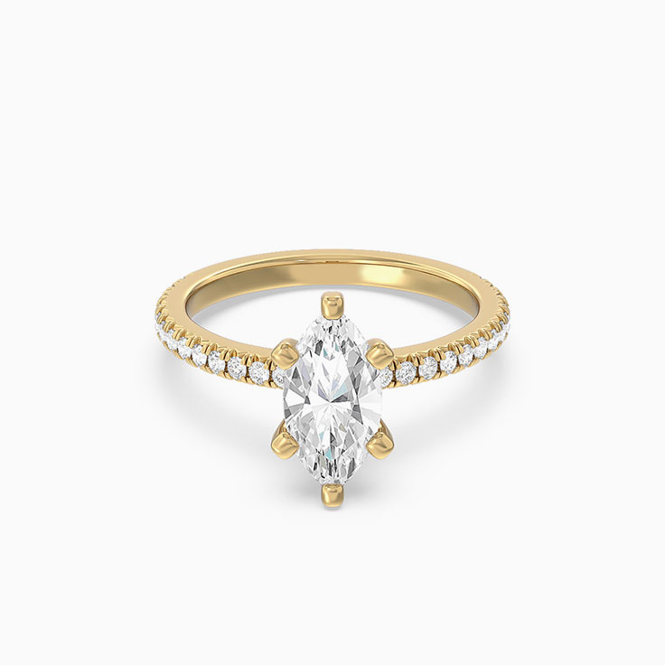 Lab Grown Marquise Cut Diamond Engagement Ring