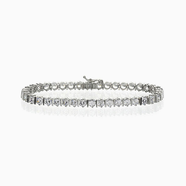 Womens Round Cut Link tennis Bracelet
