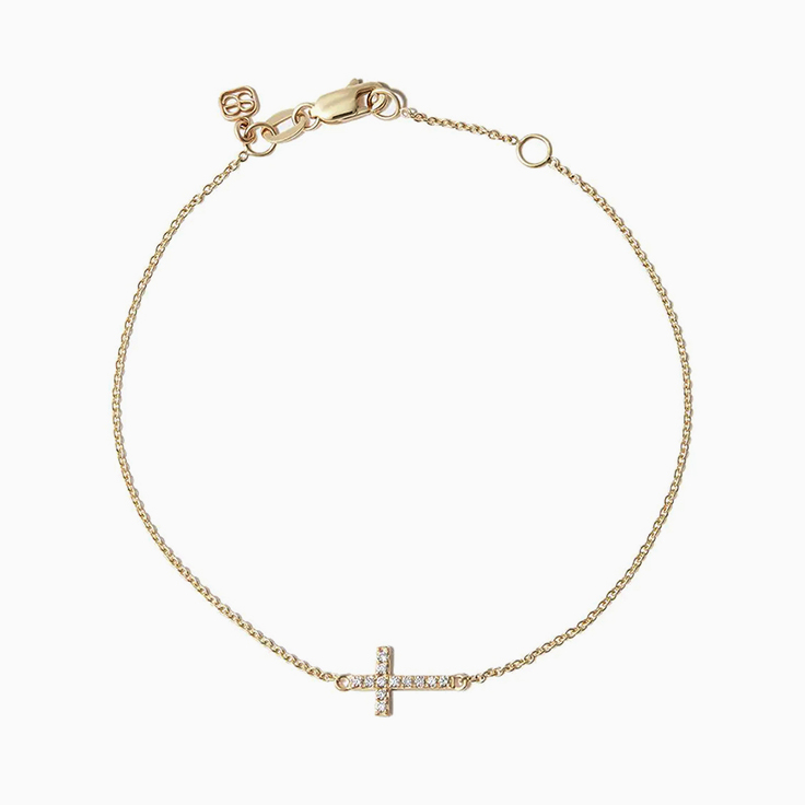 Womens Cross Diamond Bracelet